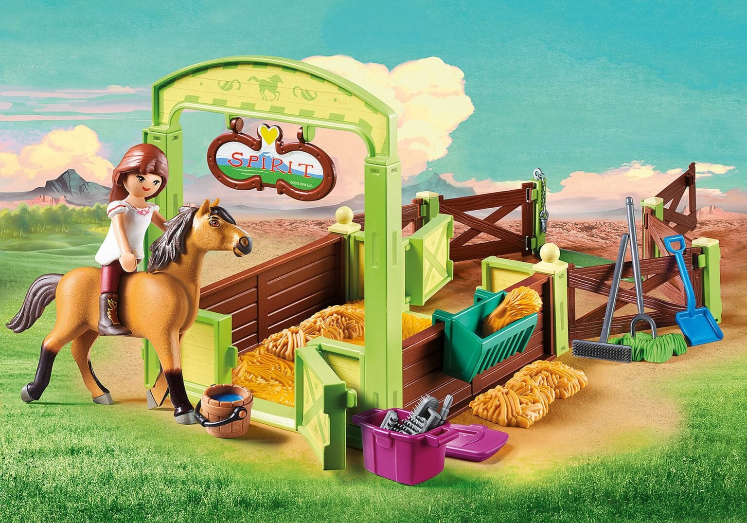 Playmobil 9478 Spirit Lucky & Spirit with Horse Stall สปิริต คอกม้า ลัคกี้่ และสปิริต