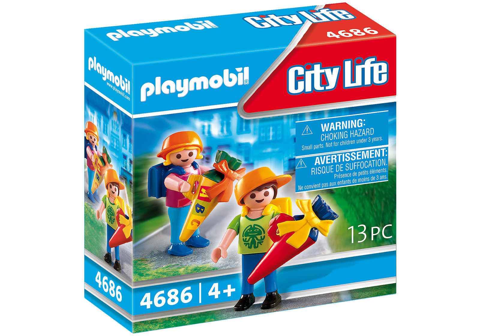Playmobil 4686 Child's First Day at School ของเล่นบทบาทสมมติ ซิตี้ไลฟ์ ฟิกเกอร์เด็กนักเรียน - Image 2