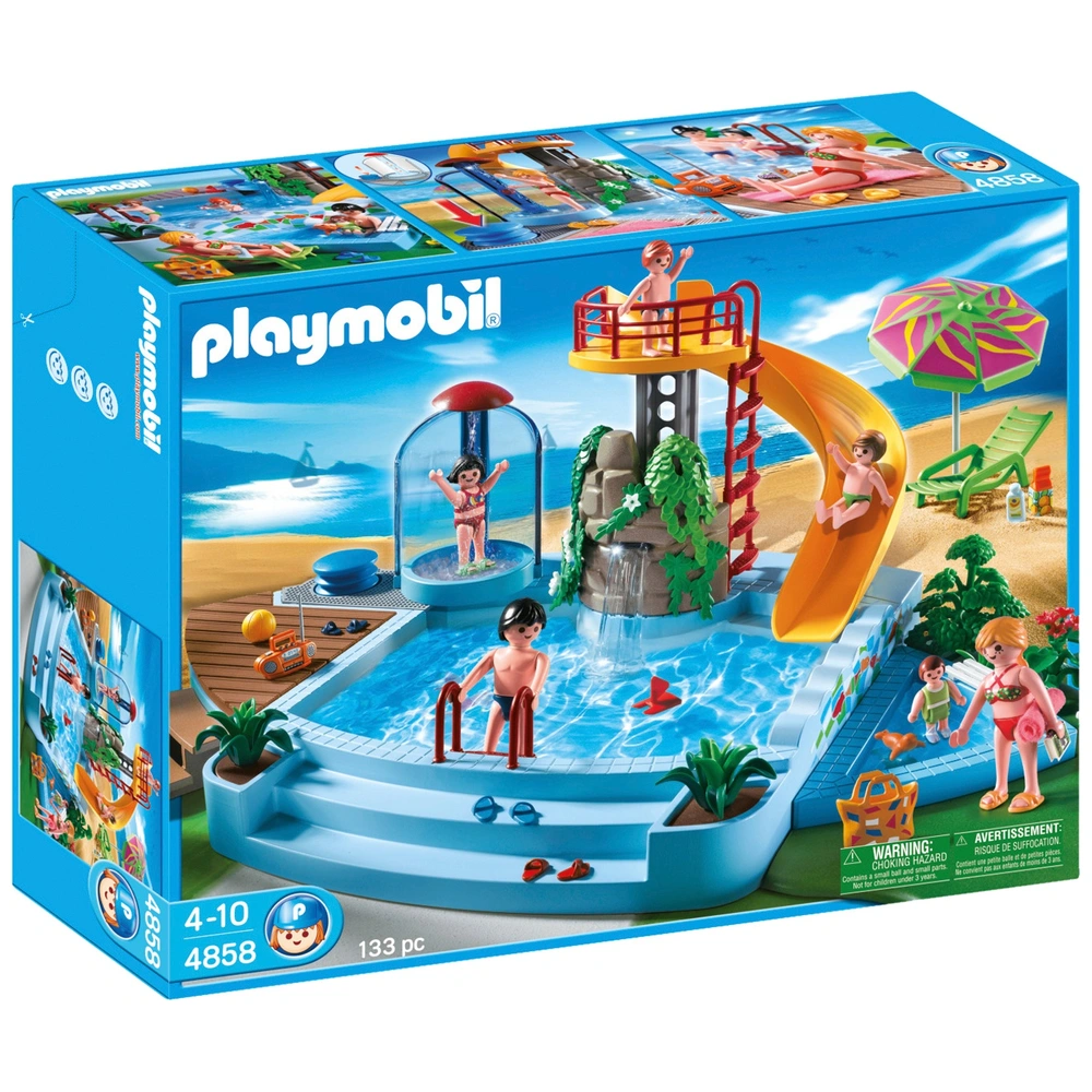 Alternative view of Playmobil 4858 Exclusive Pool with Water Slide เอ็กซ์คลูซีฟ สระว่ายน้ำพร้อมสไลเดอร์น้ำ