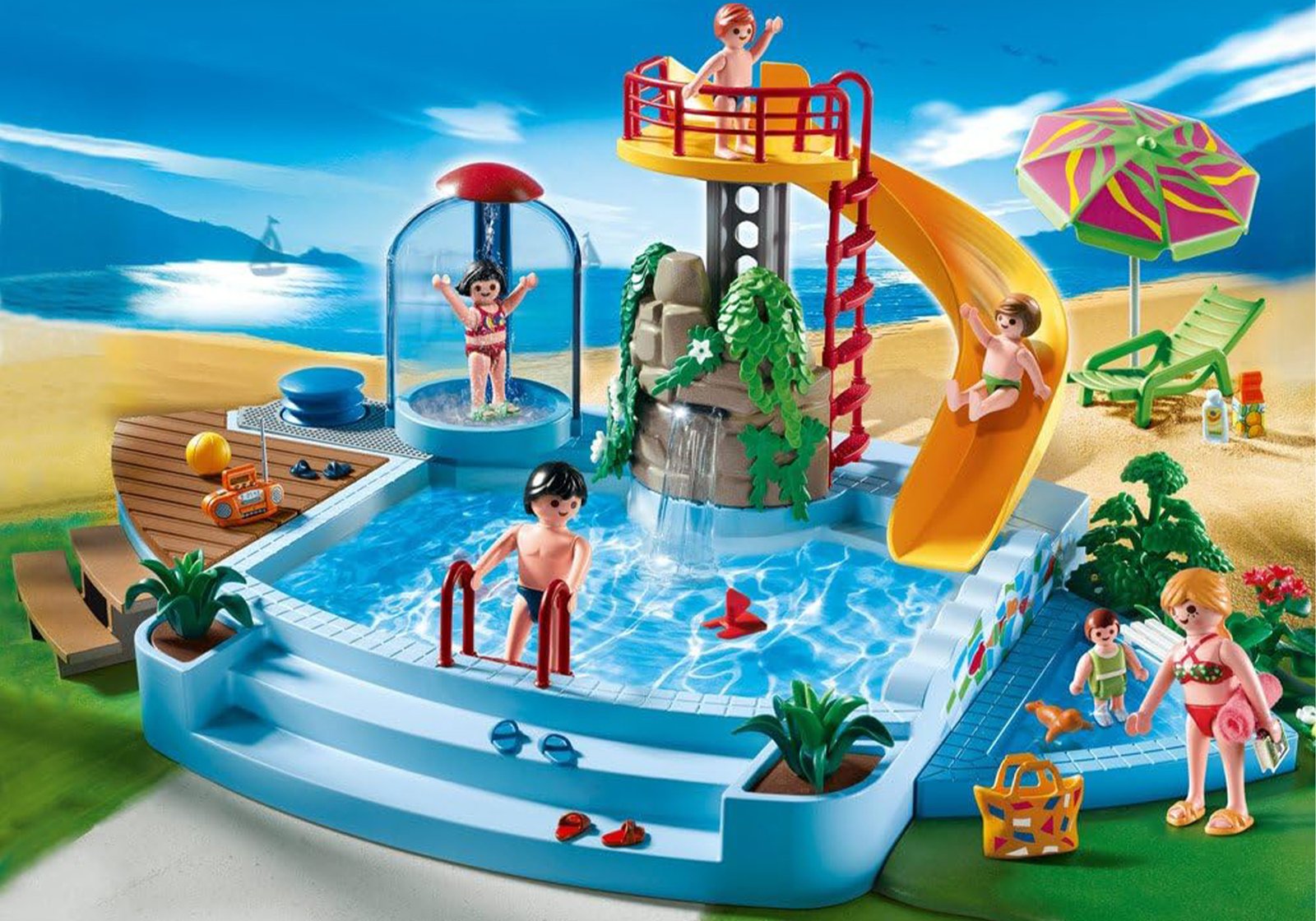 Playmobil 4858 Exclusive Pool with Water Slide เอ็กซ์คลูซีฟ สระว่ายน้ำพร้อมสไลเดอร์น้ำ