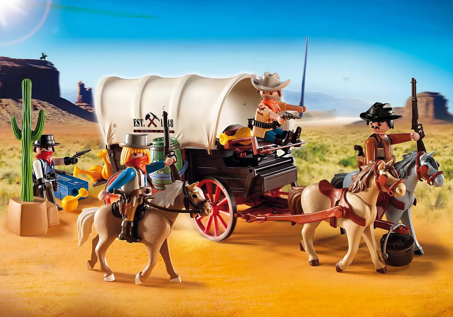 Playmobil 5248 PLAYMOBIL® PLUS Covered Wagon with Raiders เอ็กซ์คลูซีฟ เกวียนเสบียงกับกองโจร