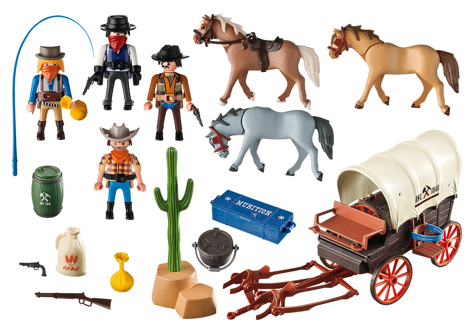 Playmobil 5248 PLAYMOBIL® PLUS Covered Wagon with Raiders เอ็กซ์คลูซีฟ เกวียนเสบียงกับกองโจร - Image 3