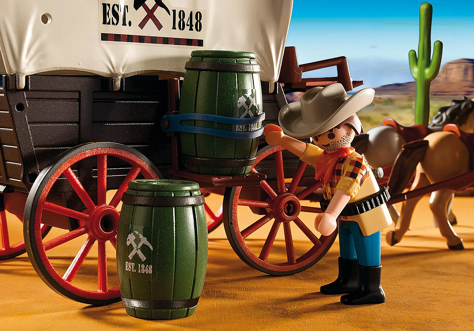 Playmobil 5248 PLAYMOBIL® PLUS Covered Wagon with Raiders เอ็กซ์คลูซีฟ เกวียนเสบียงกับกองโจร - Image 4