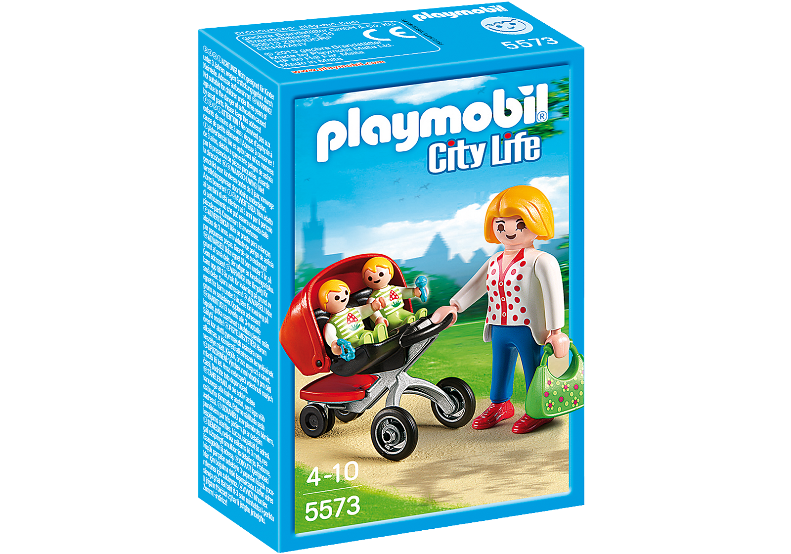 Playmobil 5573 Mother with Twin Stroller ของเล่นบทบาทสมมติ ซิตี้ไลฟ รถเข็นเด็กแฝด - Image 2