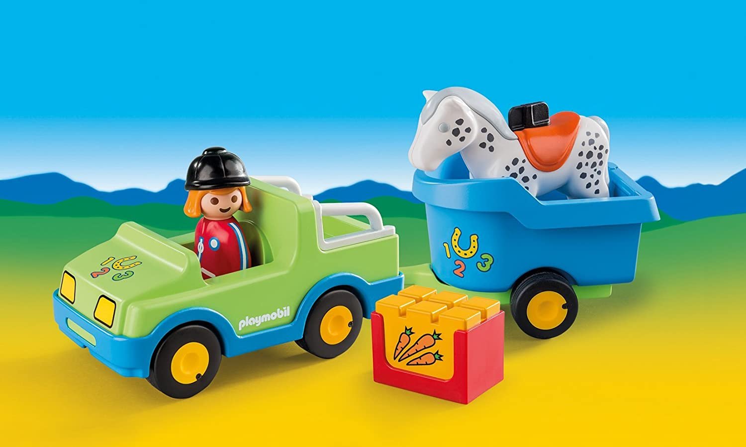 Playmobil 6958 Car with Horse Trailer Fiure รถ พร้อมรถพ่วงรถม้า (PM-6958)