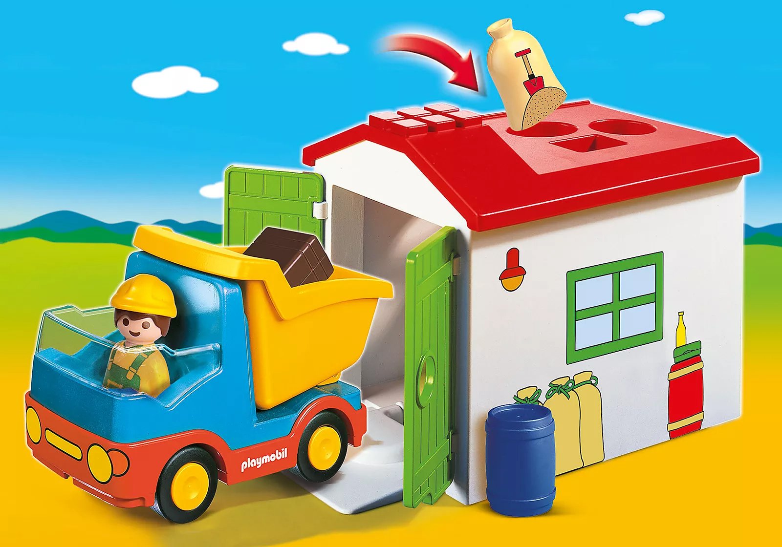 Playmobil 70184 1.2.3 Garbage Truck for Children 1.2.3 รถบรรทุกขยะเด็กน้อย
