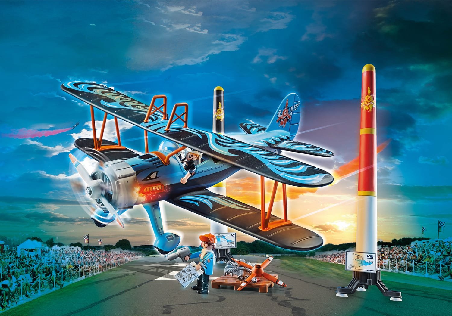 Playmobil 70831 Air Stunt Show Phoenix Biplane แอร์สตั๊นท์โชว์ เครื่องบินไบเพลนลายฟีนิกซ์