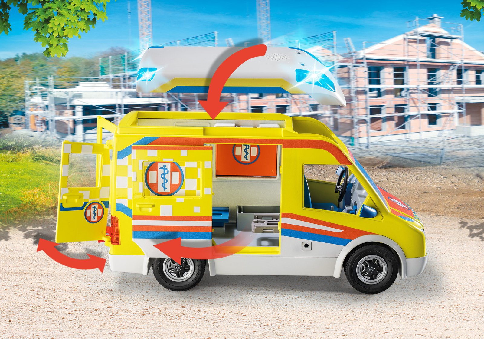 Playmobil 71202 Rescue Ambulance with Lights กู้ภัย รถพยาบาลพร้อมไฟ - Image 4