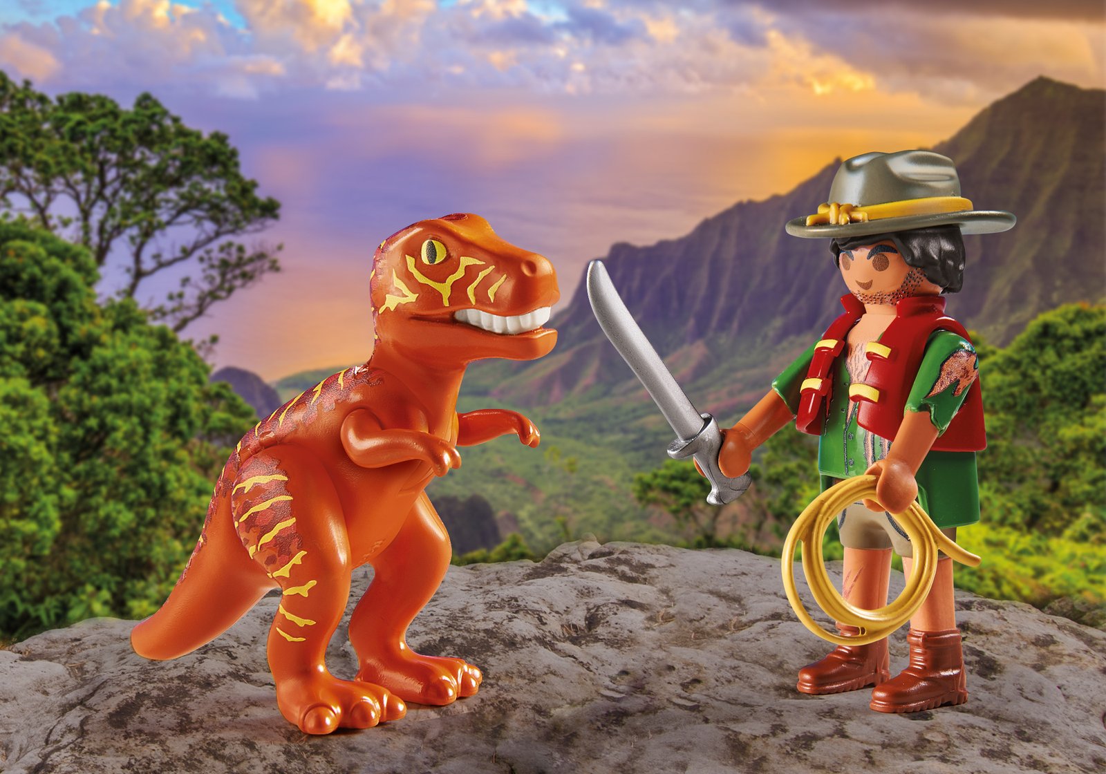 Playmobil 71206 Duo Pack Adventurer with T-Rex ดูโอ้ นักผจญภัยกับทีเร็กซ์