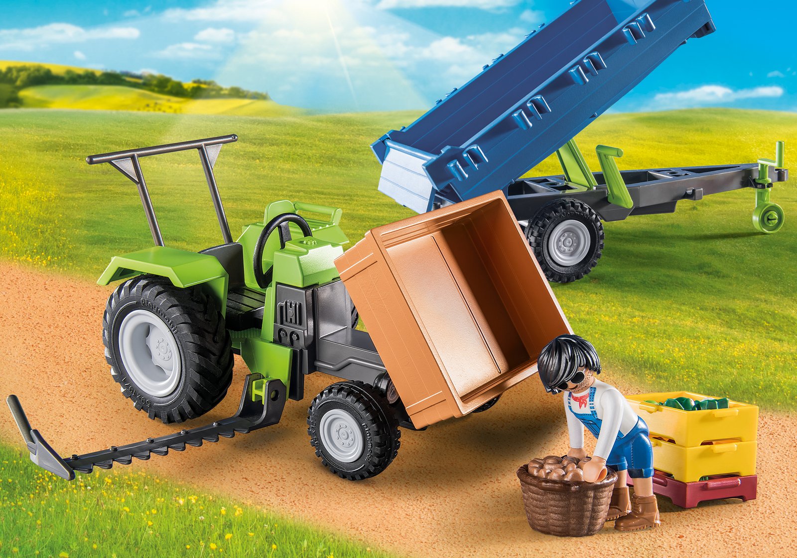 Playmobil 71249 Farm Harvester Tractor with Trailer ฟาร์ม รถแทรกเตอร์เกี่ยวข้าวพร้อมรถพ่วง - Image 6