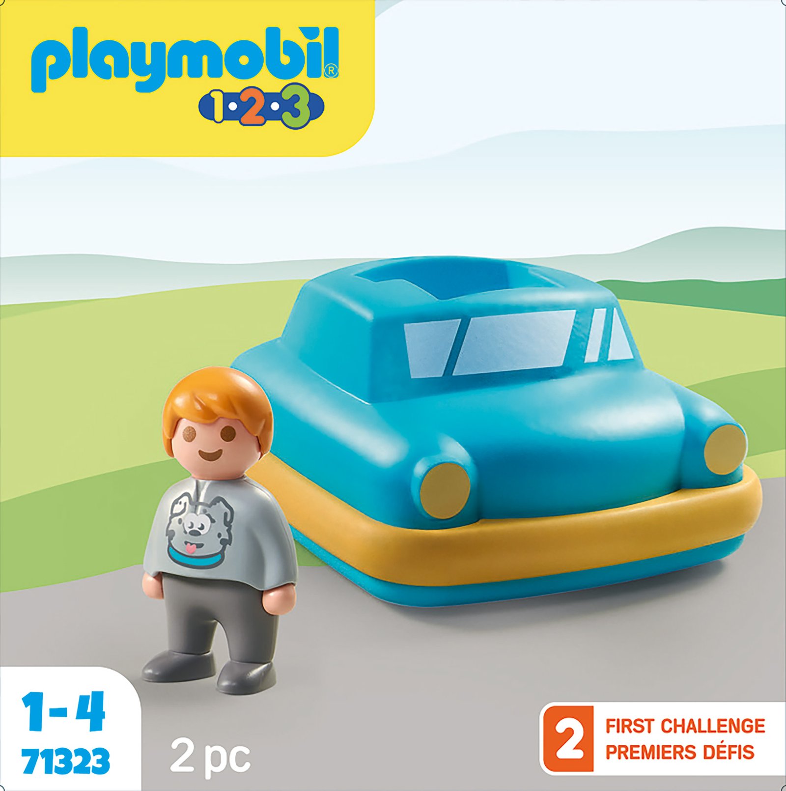 Playmobil 71323 1.2.3: Push & Go Car 123 รถ Push & Go พร้อมฟิกเกอร์เด็กผู้ชาย - Image 3