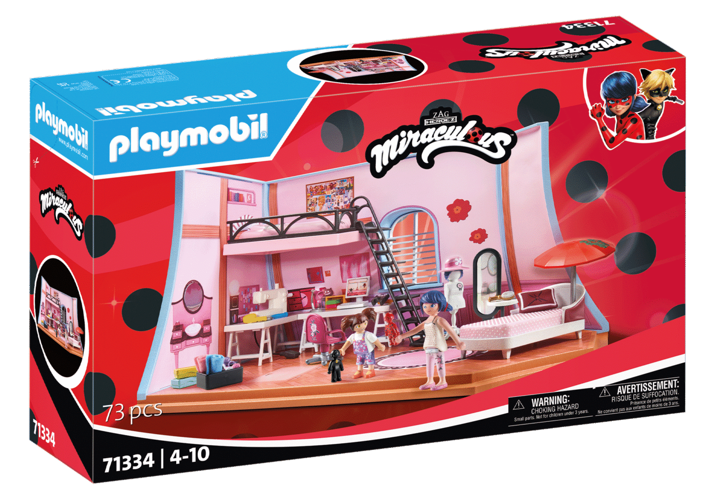 Alternative view of Playmobil 71334 Miraculous: Marinette's Loft มิราคูลัส ห้องใต้หลังคาของมาริเน็ตต์
