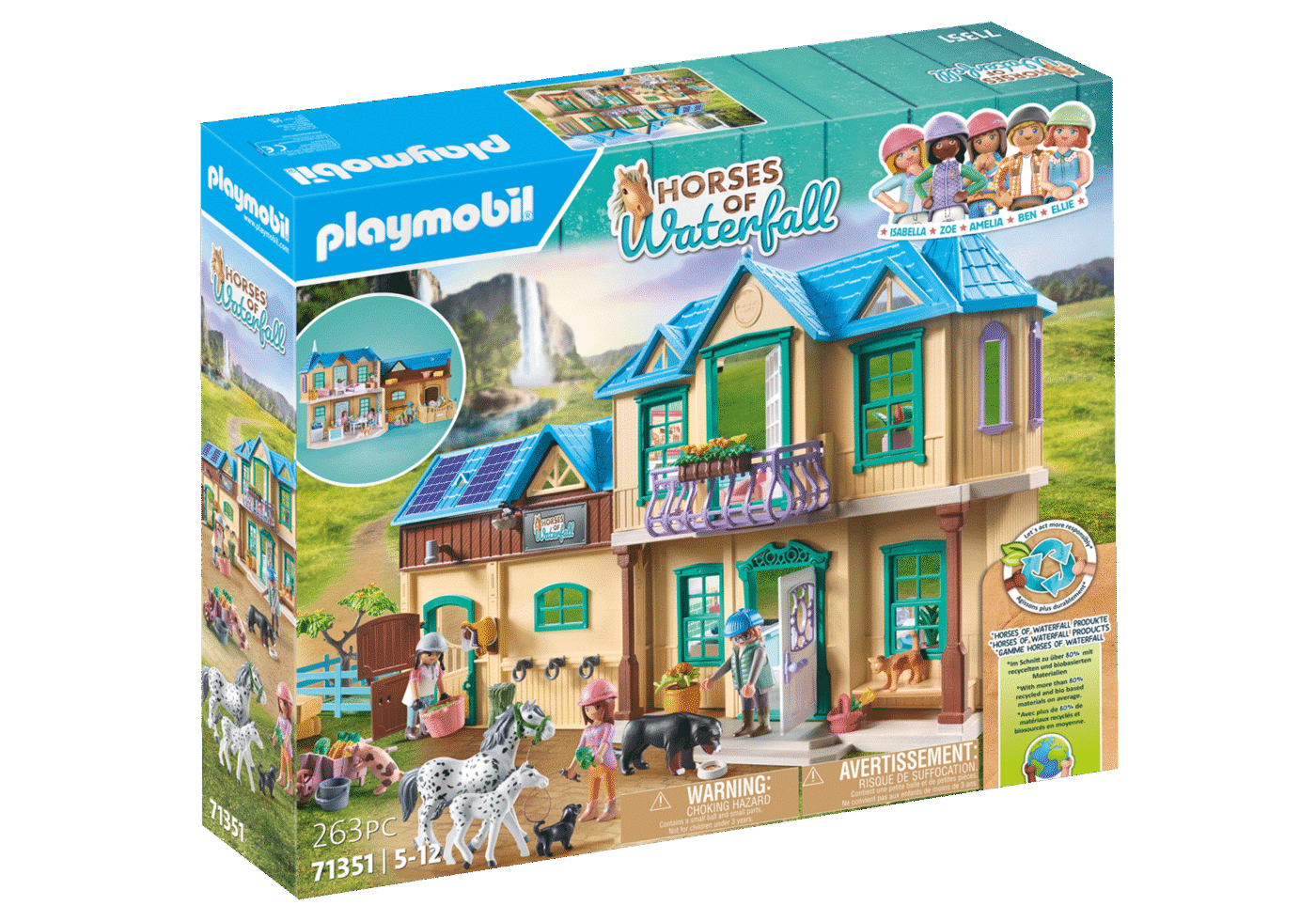 Alternative view of Playmobil 71351 Horses of Waterfall Waterfall Ranch ม้าแห่งวอเตอร์ฟอลล์ ฟาร์มวอเตอร์ฟอลล์