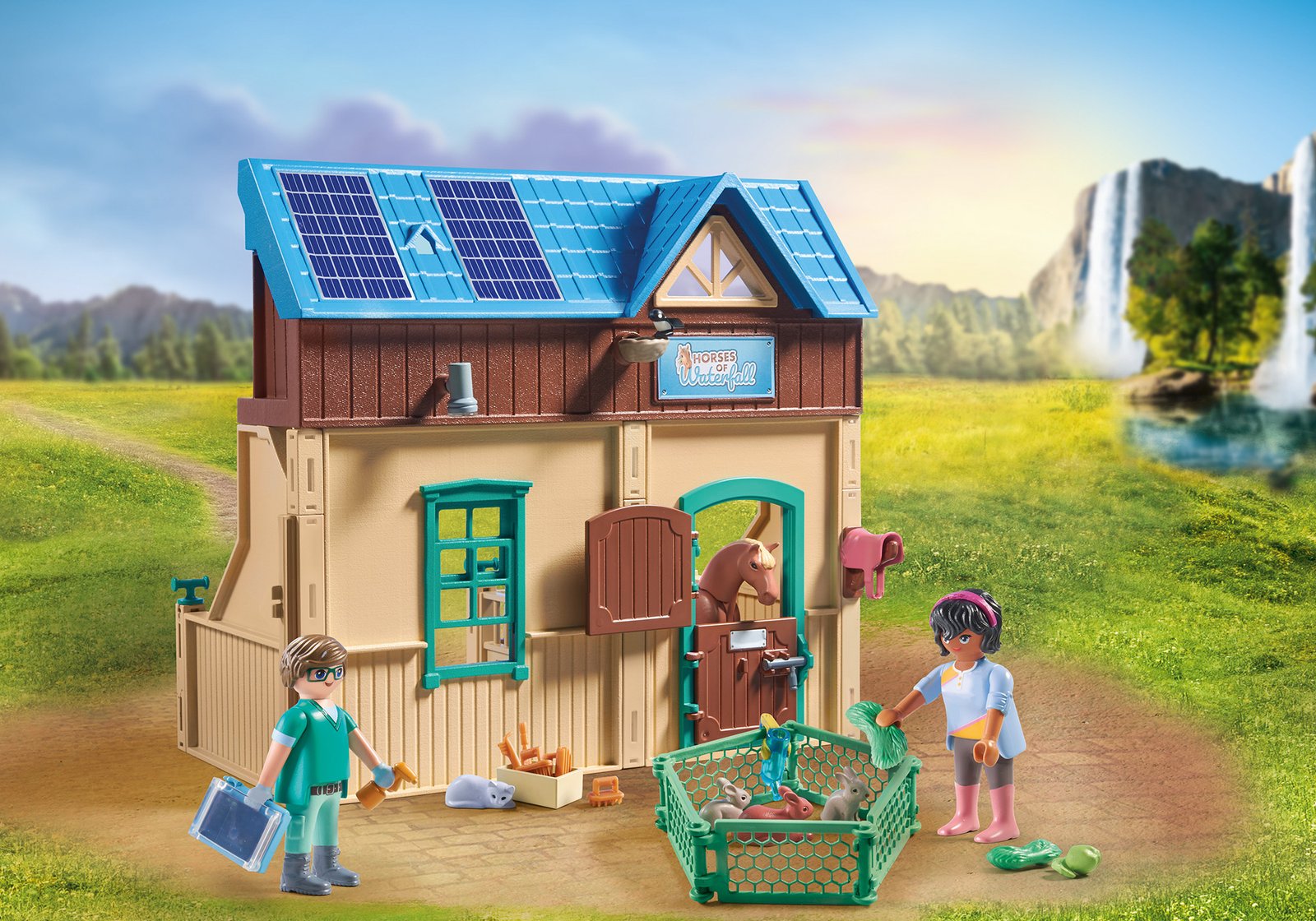 Playmobil 71352 Horses of Waterfall Riding Therapy and Veterinary Practice ม้าแห่งวอเตอร์ฟอลล์ ศูนย์บำบัดรักษาโรคม้าและสัตวแพทย์ - Image 6