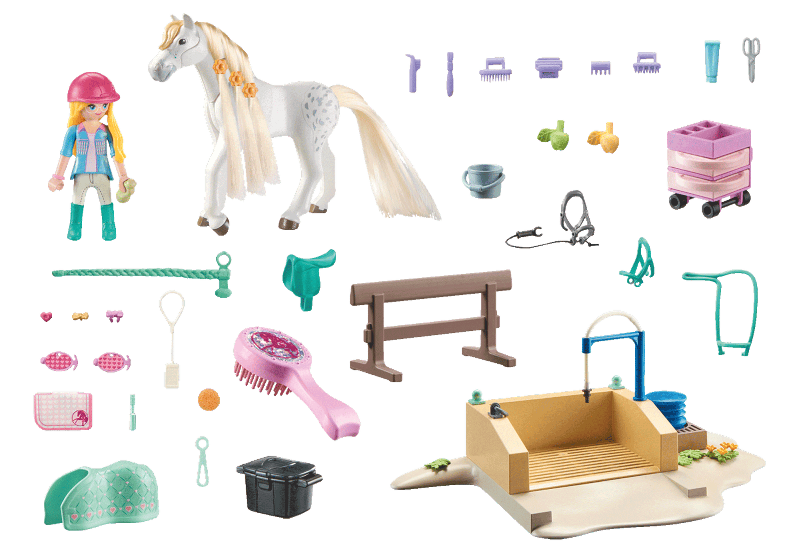 Playmobil 71354 Horses of Waterfall Washing Station with Isabella and Liones ม้าแห่งวอเตอร์ฟอลล์ คอกอาบน้ำม้ากับอิซาเบลลาและไลออนเนส - Image 3