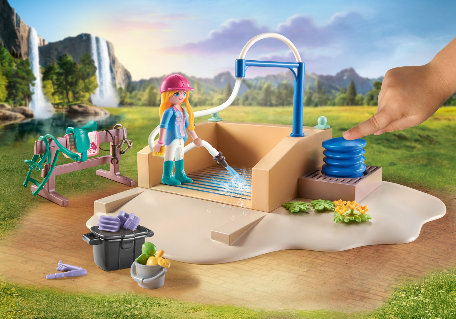 Playmobil 71354 Horses of Waterfall Washing Station with Isabella and Liones ม้าแห่งวอเตอร์ฟอลล์ คอกอาบน้ำม้ากับอิซาเบลลาและไลออนเนส - Image 4