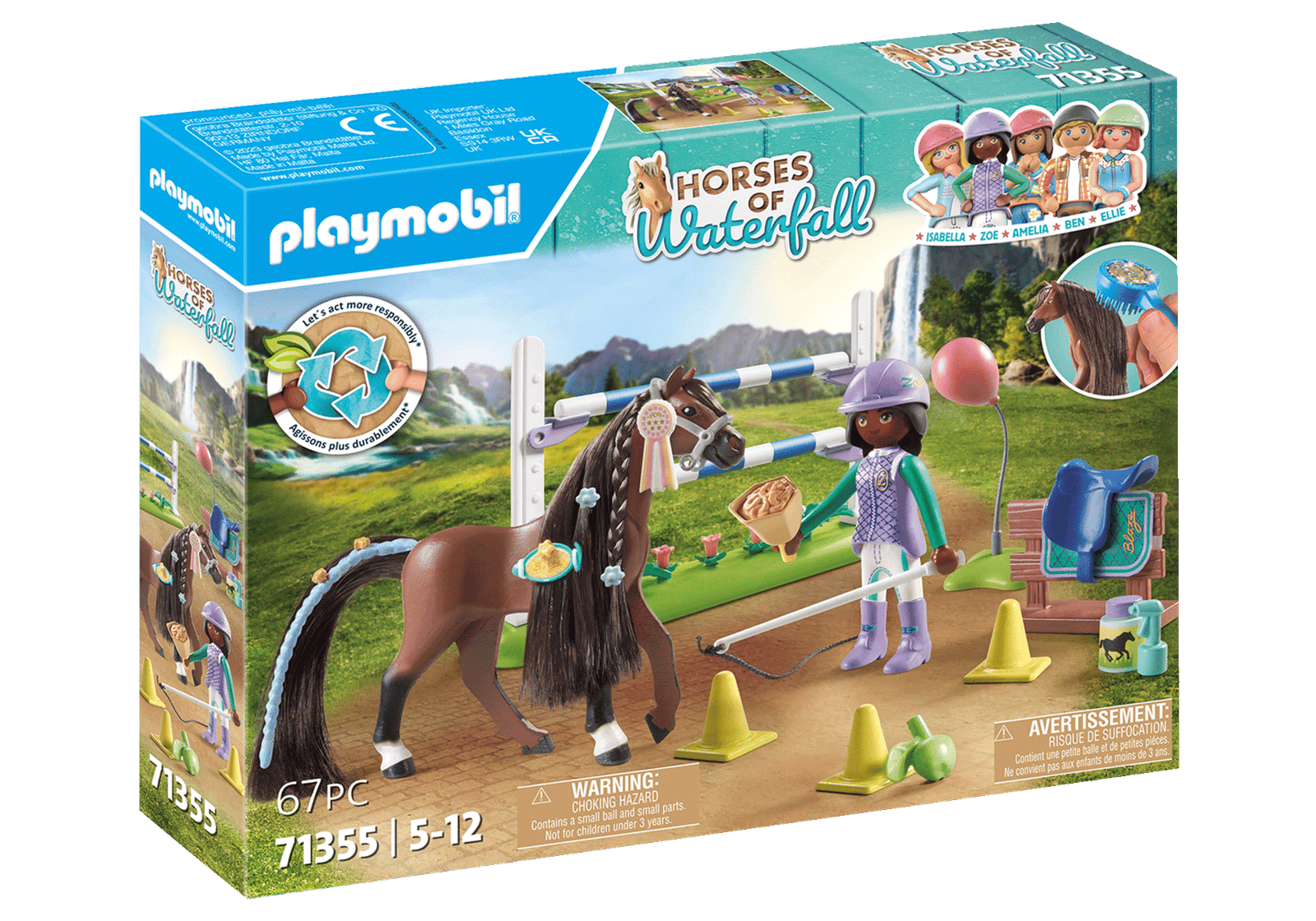 Playmobil 71355 Horses of Waterfall Jumping Arena with Zoe and Blaze ม้าแห่งวอเตอร์ฟอลล์ สนามกระโดดกับโซอี้และเบลซ - Image 2