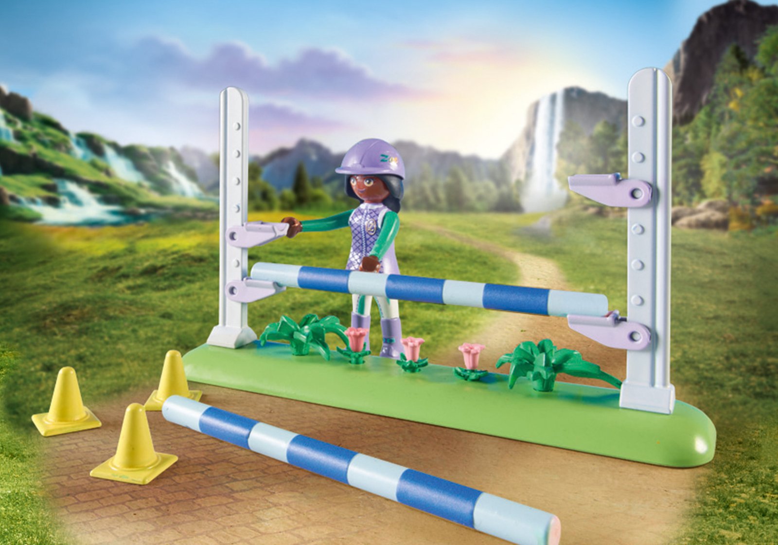 Playmobil 71355 Horses of Waterfall Jumping Arena with Zoe and Blaze ม้าแห่งวอเตอร์ฟอลล์ สนามกระโดดกับโซอี้และเบลซ - Image 6