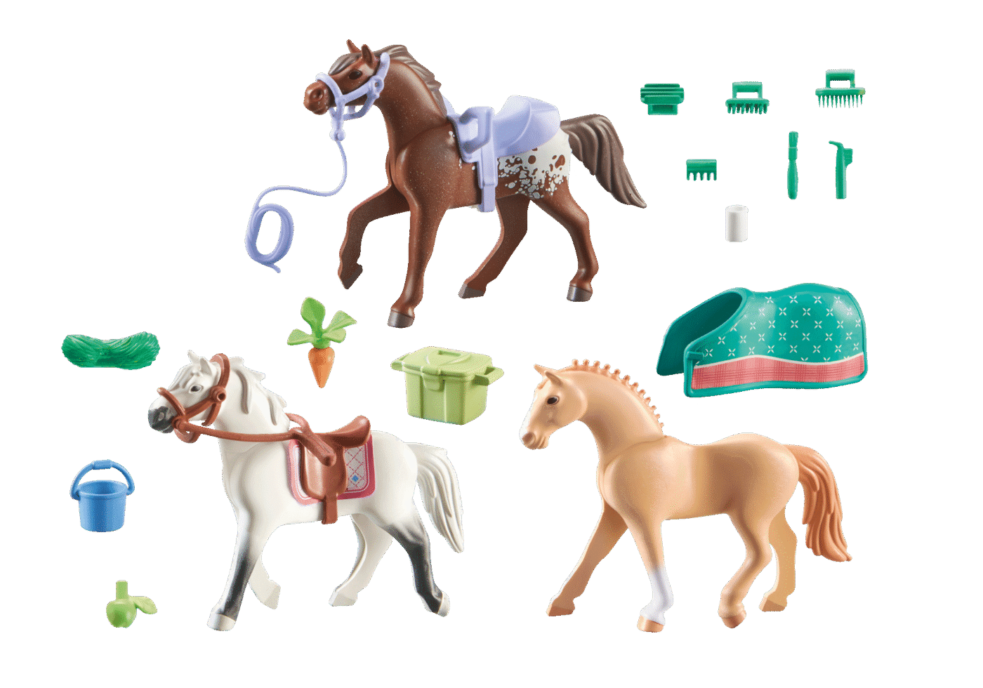 Playmobil 71356 Horses of Waterfall Three Horses with Saddles ม้าแห่งวอเตอร์ฟอลล์ ม้าสามตัวพร้อมอานม้า - Image 3