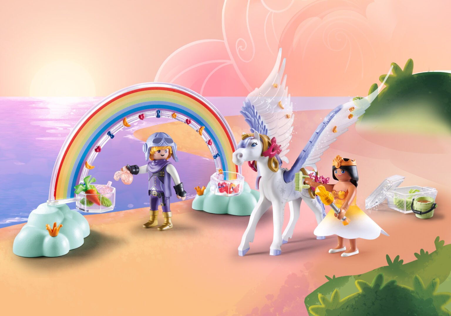 Playmobil 71361 Princess Magic Pegasus with Rainbow in the Clouds Princess Magic ม้าเพกาซัสกับสายรุ้ง