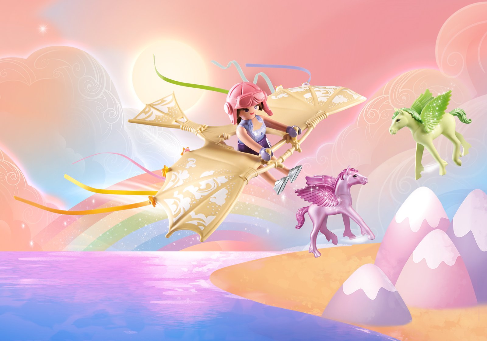 Playmobil 71363 Princess Magic Trip with Pegasus Foals in the Clouds ของเล่นบทบาทสมมติ Princess Magic เจ้าหญิงสายรุ้งกับลูกเพกาซัส