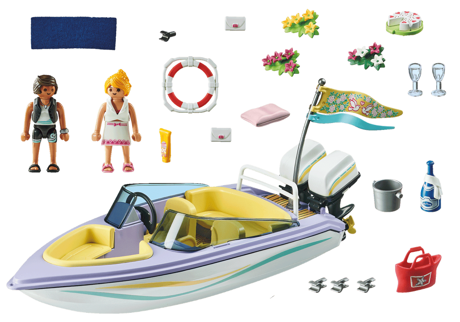 Playmobil 71366 Promo Pack Honeymoon Speedboat Trip โปรโมแพ็ค ทริปฮันนีมูนสปีดโบ๊ท - Image 3