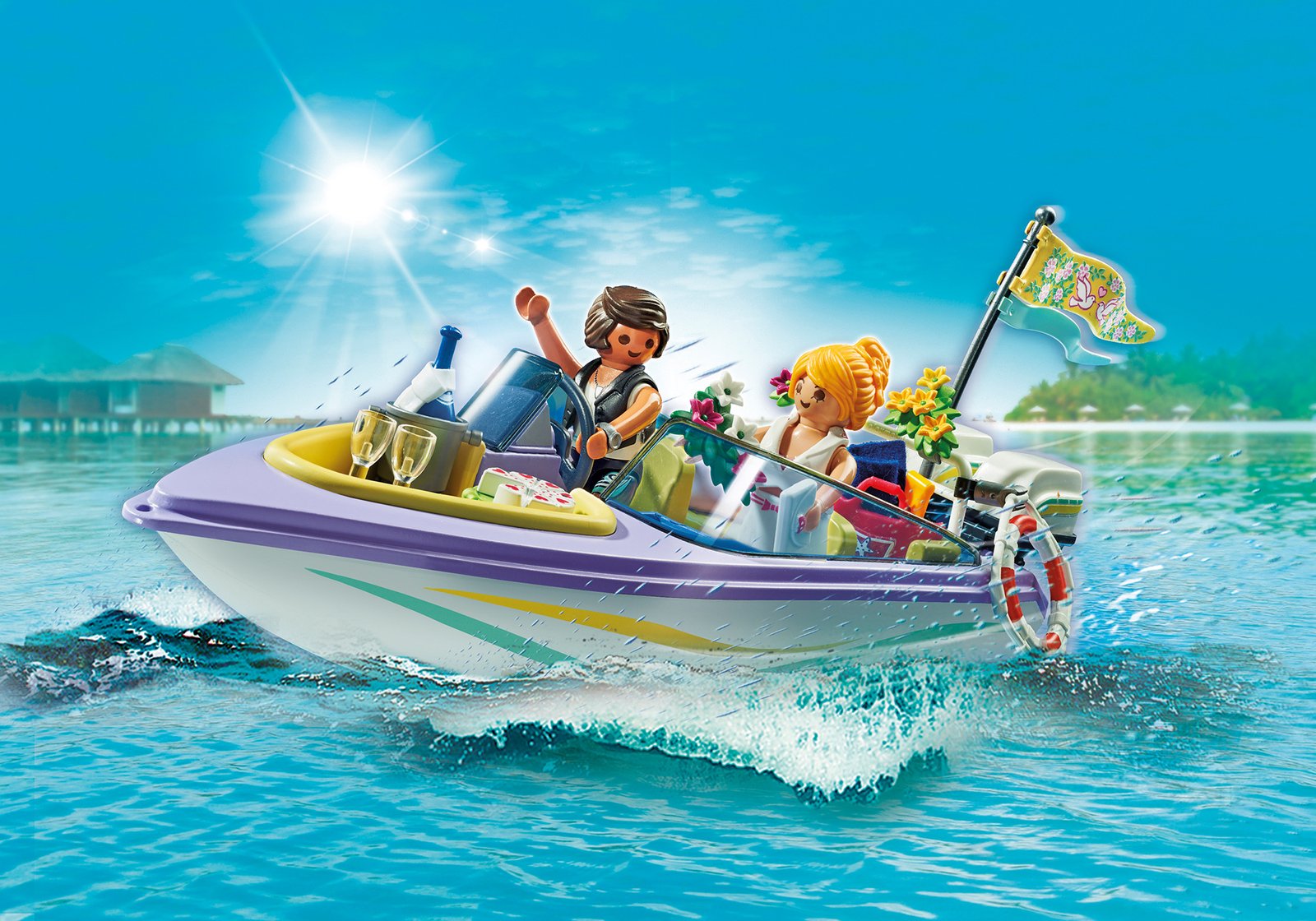 Playmobil 71366 Promo Pack Honeymoon Speedboat Trip โปรโมแพ็ค ทริปฮันนีมูนสปีดโบ๊ท