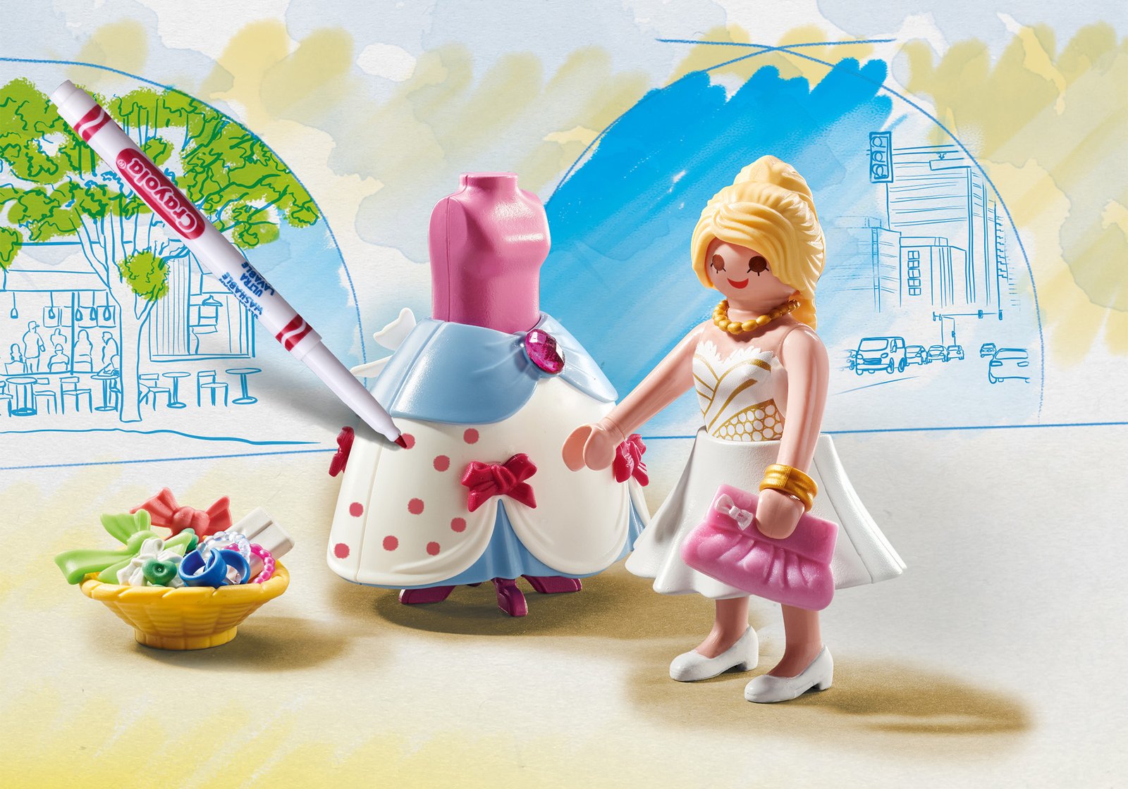 Playmobil 71374 Color: Fashion Show Designer ระบายสีฟิกเกอร์ นักออกแบบแฟชั่นโชว์