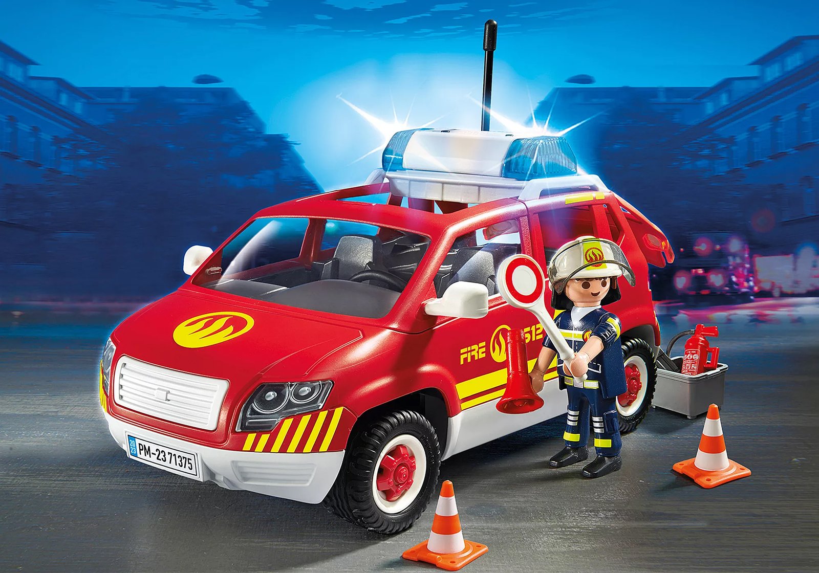Playmobil 71375 City Action Fire Chief Vehicle with Light and Sound ซิตี้แอคชั่น รถหัวหน้าหน่วยดับเพลิงพร้อมไฟและเสียง