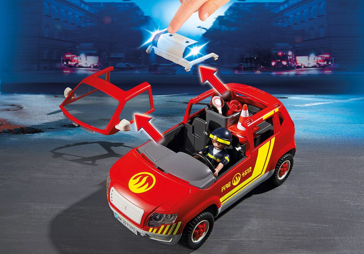Playmobil 71375 City Action Fire Chief Vehicle with Light and Sound ซิตี้แอคชั่น รถหัวหน้าหน่วยดับเพลิงพร้อมไฟและเสียง - Image 4