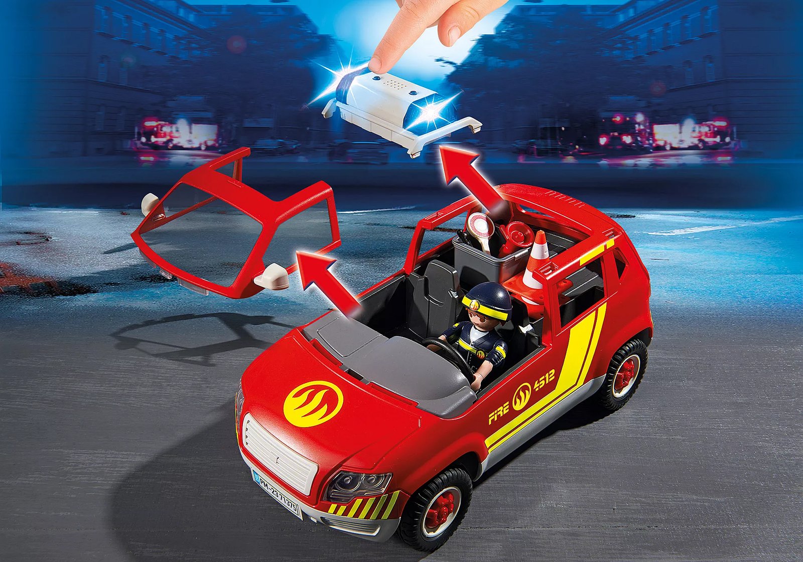 Playmobil 71375 City Action Fire Chief Vehicle with Light and Sound ซิตี้แอคชั่น รถหัวหน้าหน่วยดับเพลิงพร้อมไฟและเสียง - Image 4