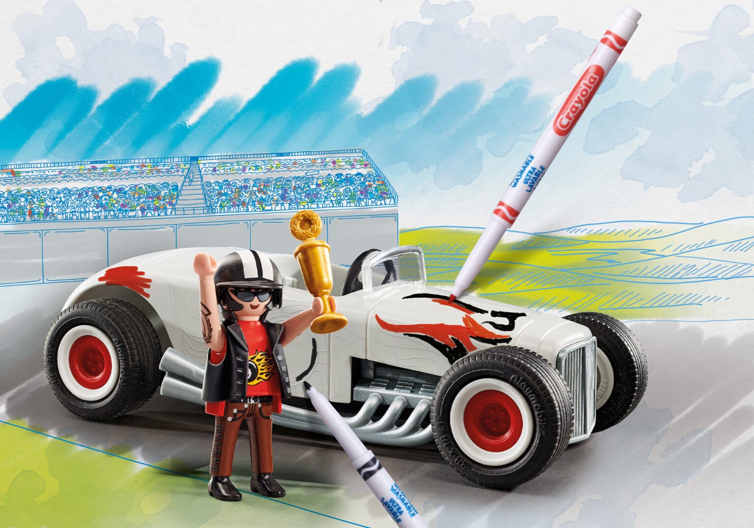 Playmobil 71376 Color: Hot Rod ระบายสีฟิกเกอร์ รถแข่ง
