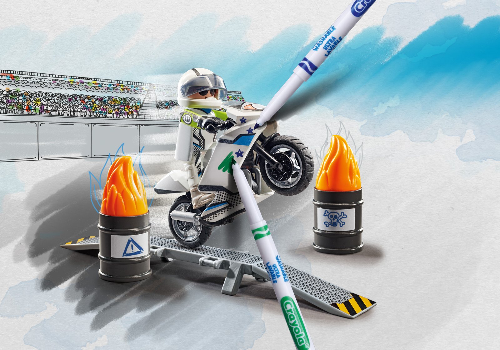Playmobil 71377 Color: Motorbike ระบายสีฟิกเกอร์ รถมอเตอร์ไซด์