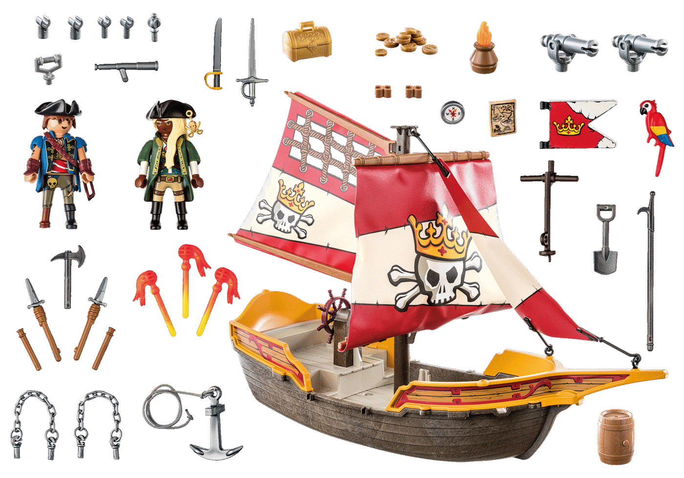 Playmobil 71418 Pirates Pirate Ship โจรสลัด เรือโจรสลัด-24 - Image 3