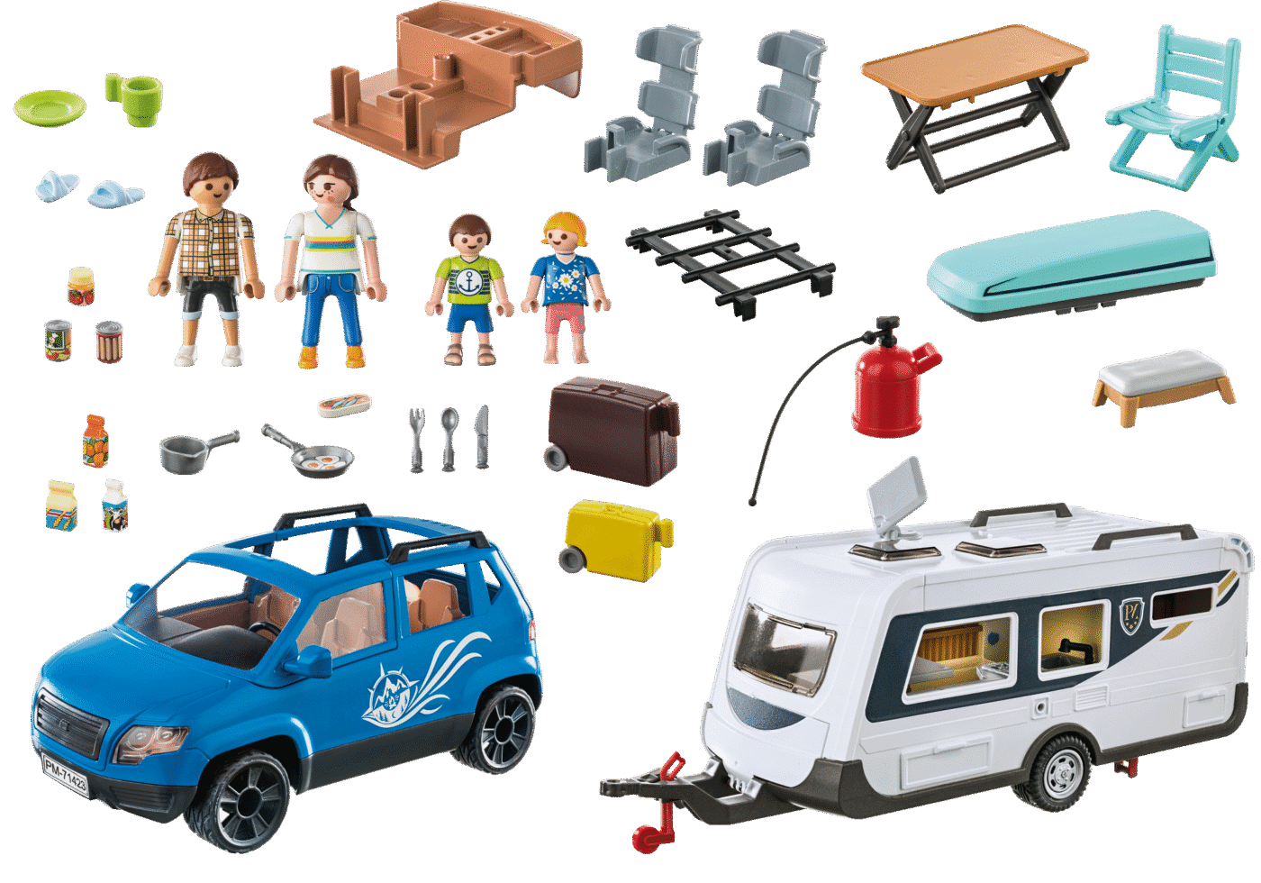 Playmobil 71423 Camping Caravan with Car แคมป์ปิ้ง คาราวานรถยนต์ - Image 3