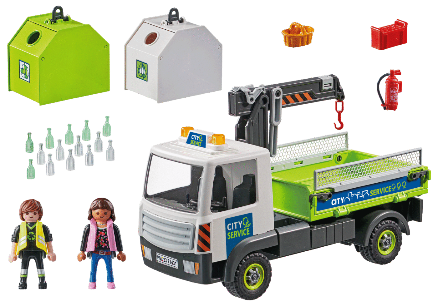 Playmobil 71431 City Cleaning Glass Recycling Truck with Container City Cleaning รถรีไซเคิลแก้ว - Image 3