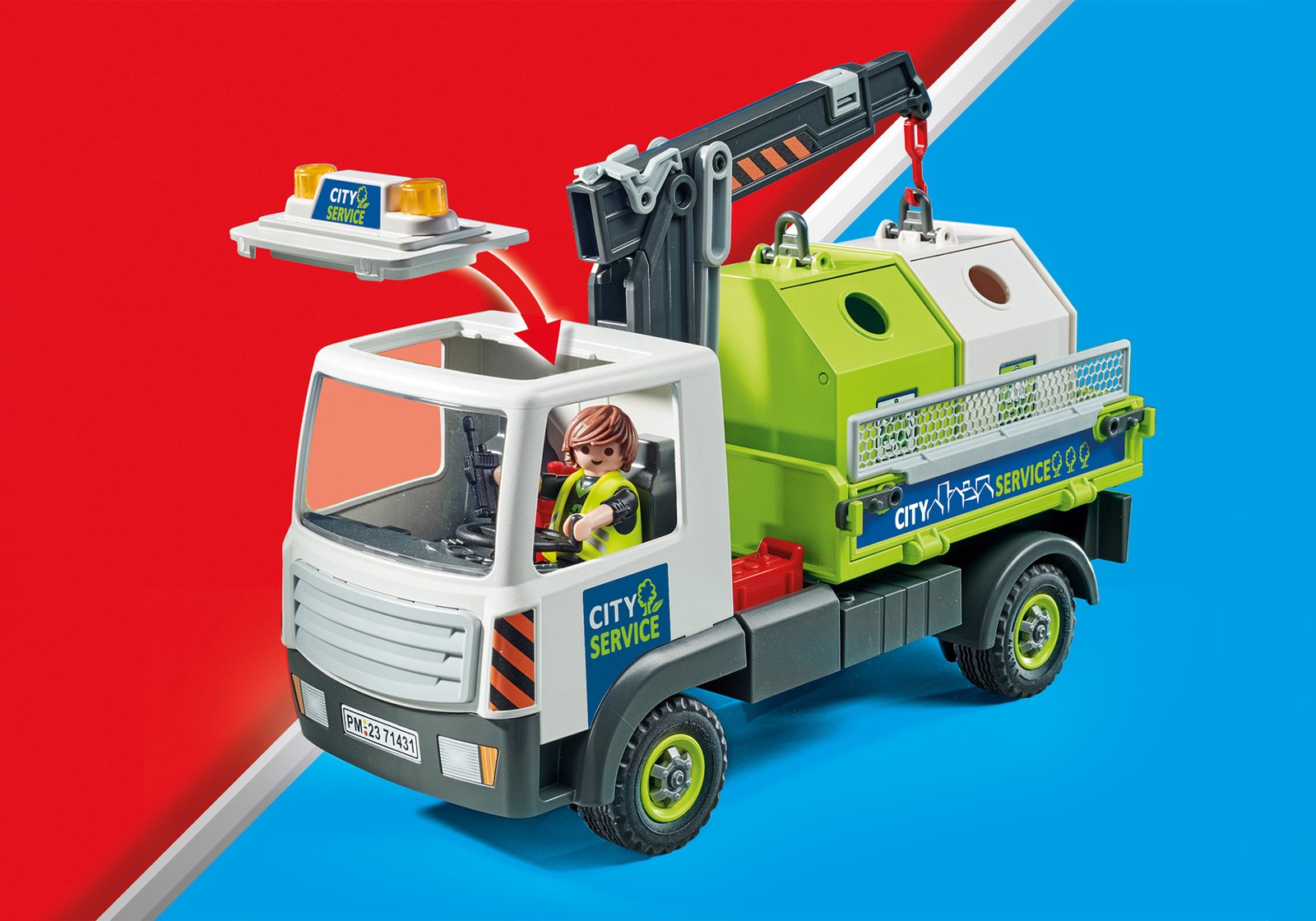 Playmobil 71431 City Cleaning Glass Recycling Truck with Container City Cleaning รถรีไซเคิลแก้ว - Image 5