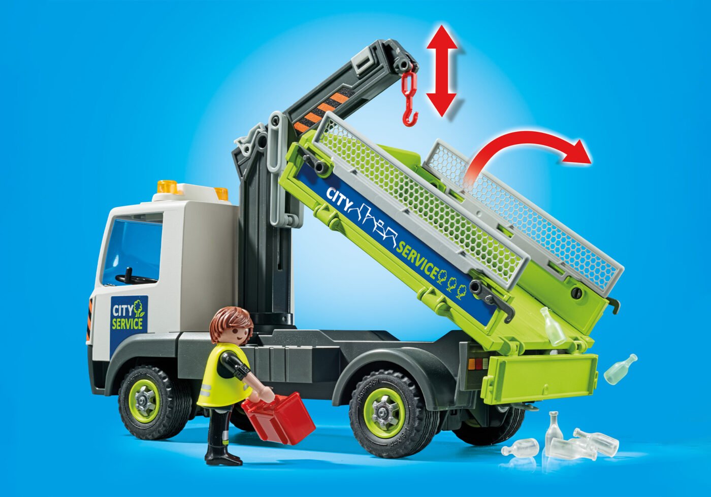 Playmobil 71431 City Cleaning Glass Recycling Truck with Container City Cleaning รถรีไซเคิลแก้ว - Image 6
