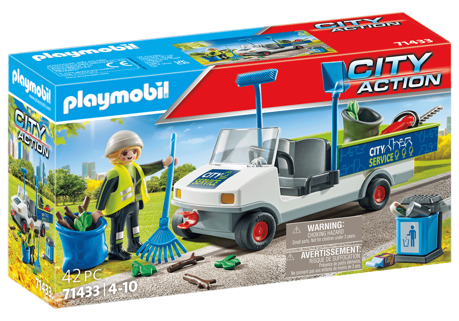 Playmobil 71433 City Cleaning Street Cleaner with a-Vehicle City Cleaning พนักงานทำความสะอาดถนน - Image 2