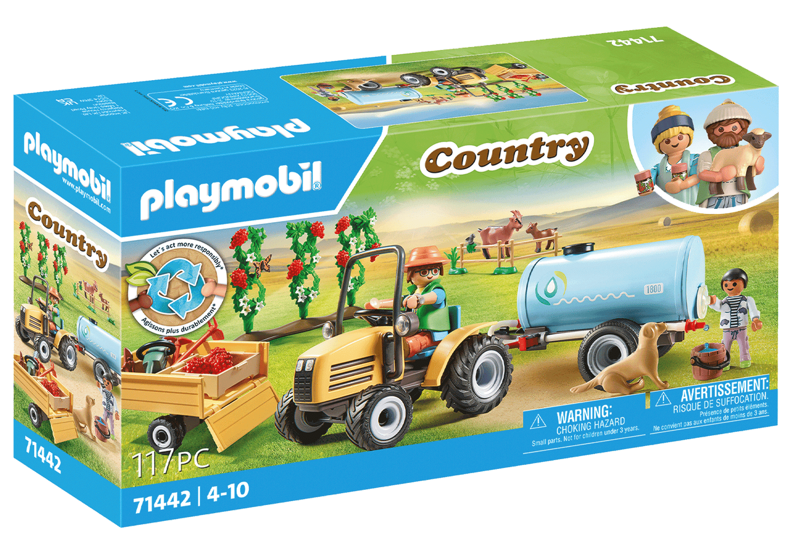 Playmobil 71442 Farm III Tractor with trailer and water tank ฟาร์ม3 รถแทรกเตอร์พร้อมรถพ่วงและถังน้ำ - Image 2