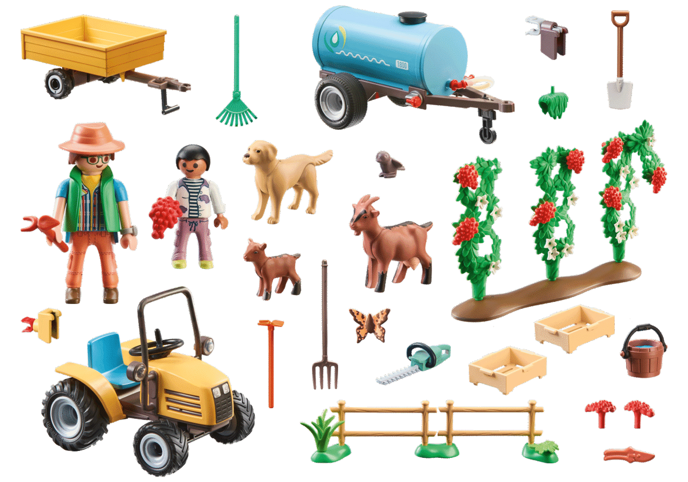 Playmobil 71442 Farm III Tractor with trailer and water tank ฟาร์ม3 รถแทรกเตอร์พร้อมรถพ่วงและถังน้ำ - Image 3