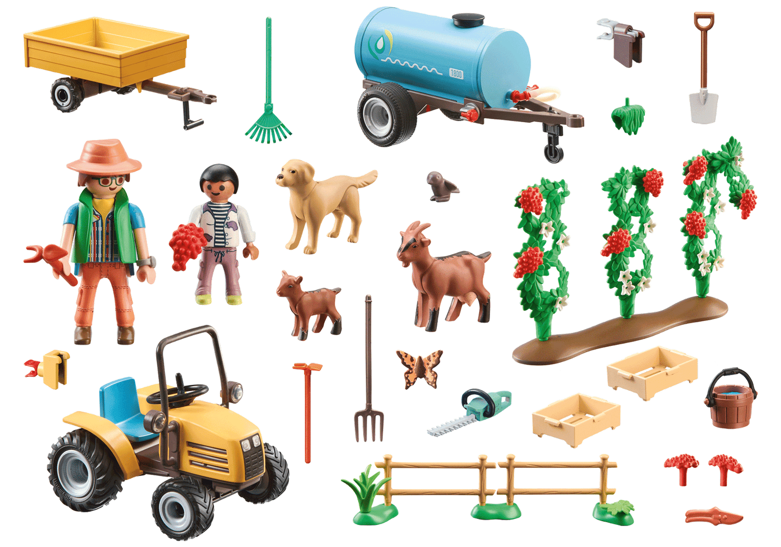 Playmobil 71442 Farm III Tractor with trailer and water tank ฟาร์ม3 รถแทรกเตอร์พร้อมรถพ่วงและถังน้ำ - Image 3