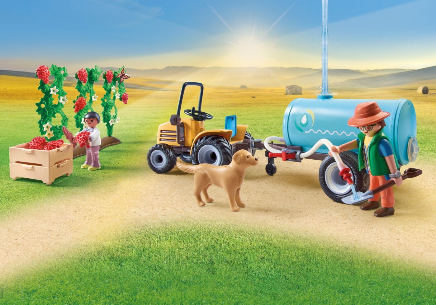 Playmobil 71442 Farm III Tractor with trailer and water tank ฟาร์ม3 รถแทรกเตอร์พร้อมรถพ่วงและถังน้ำ - Image 4