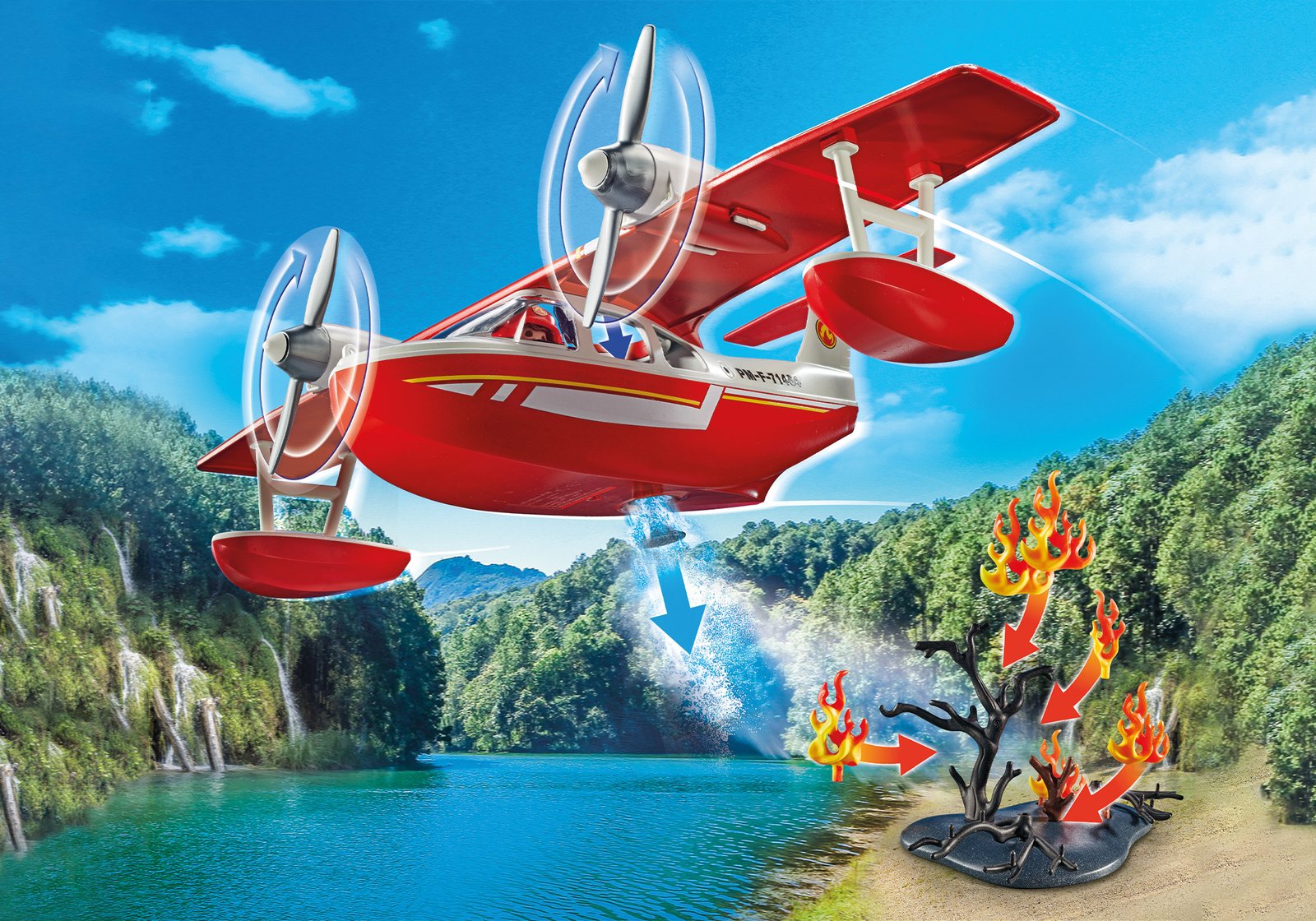 Playmobil 71463 Fire Brigade Firefighting Seaplane ดับเพลิง เครื่องบินน้ำดับเพลิง - Image 5