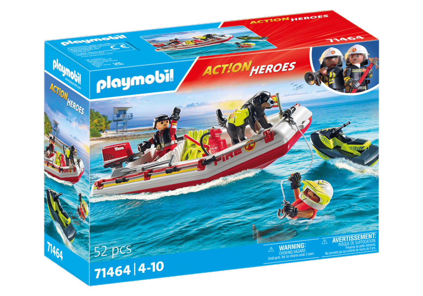 Alternative view of Playmobil 71464 Fire Brigade Fireboat with Water Scooter ดับเพลิง เรือดับเพลิงกับสกู๊ตเตอร์น้ำ