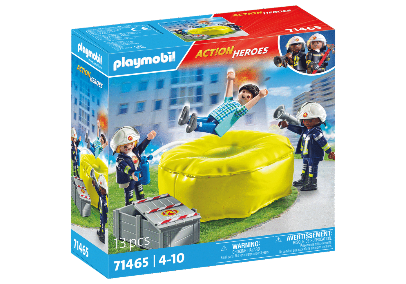 Alternative view of Playmobil 71465 Fire Brigade Firefighter with Air Pillow ดับเพลิง นักผจญเพลิงกับเบาะลมกู้ภัย