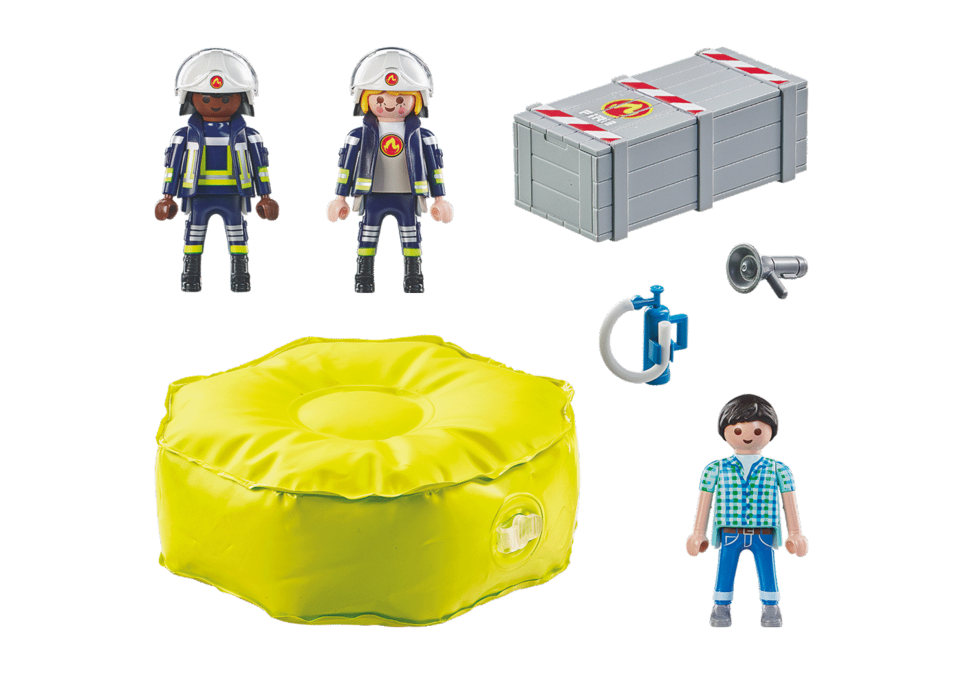 Playmobil 71465 Fire Brigade Firefighter with Air Pillow ดับเพลิง นักผจญเพลิงกับเบาะลมกู้ภัย - Image 3