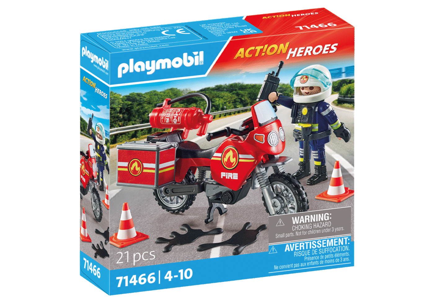 Alternative view of Playmobil 71466 Fire Brigade Fire Motorcycle ดับเพลิง มอเตอร์ไซค์ดับเพลิง