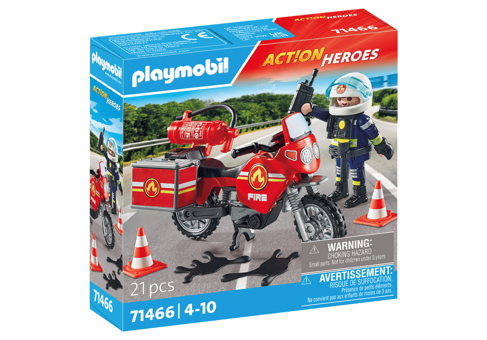 Playmobil 71466 Fire Brigade Fire Motorcycle ดับเพลิง มอเตอร์ไซค์ดับเพลิง - Image 2