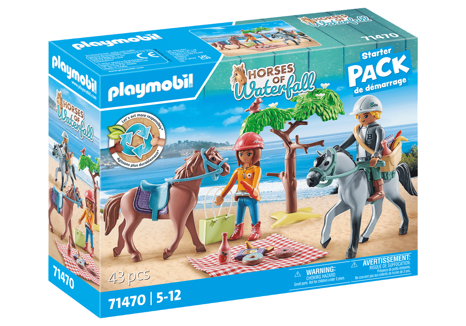 Playmobil 71470 Starter Pack Horseback riding trip to the beach with Amelia and Ben สตาร์ทเตอร์ ทริปขี่ม้าไปชายหาดกับอมีเลียและเบ็น - Image 2